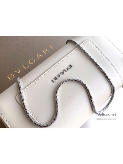 Bvlgari Serpenti Forever Phone Bag White Calfskin