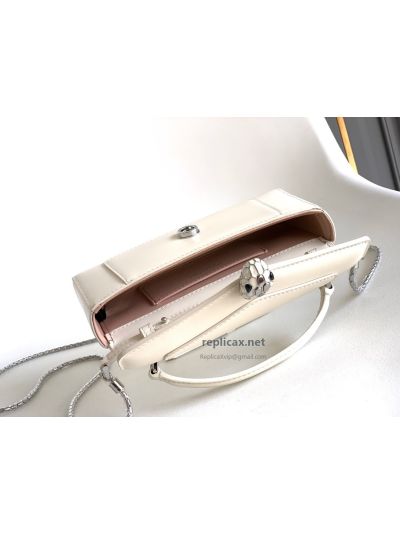 Bvlgari Serpenti Forever Phone Bag White Calfskin