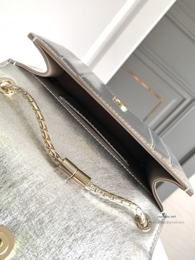 Bvlgari Serpenti Forever Small Shoulder Bag Silver Textured Calfskin