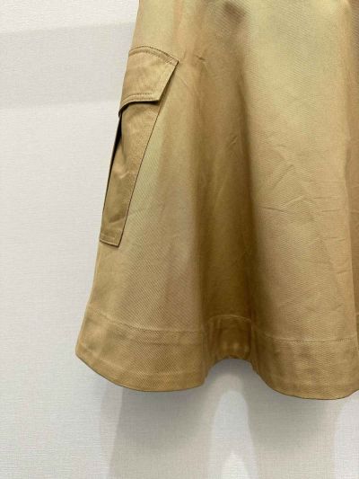 Celine Contrast-Trim Midi Shirt in Beige