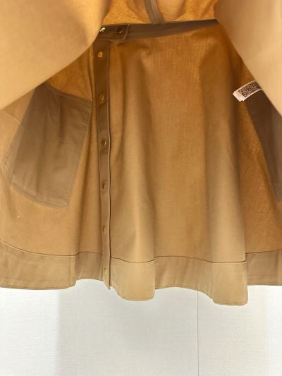 Celine Contrast-Trim Midi Shirt in Beige
