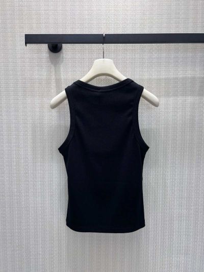 Celine Crew Neck Embroidered Shirt in Navy