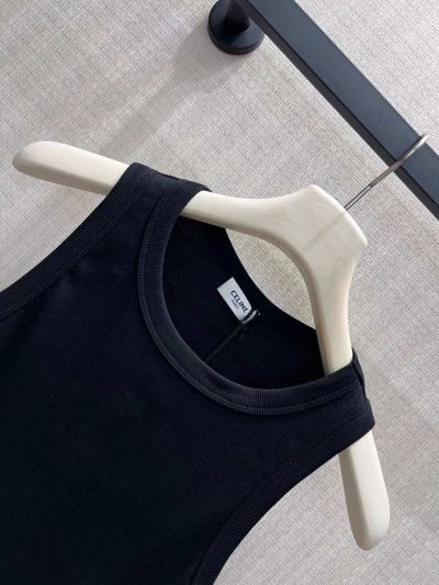 Celine Crew Neck Embroidered Shirt in Navy