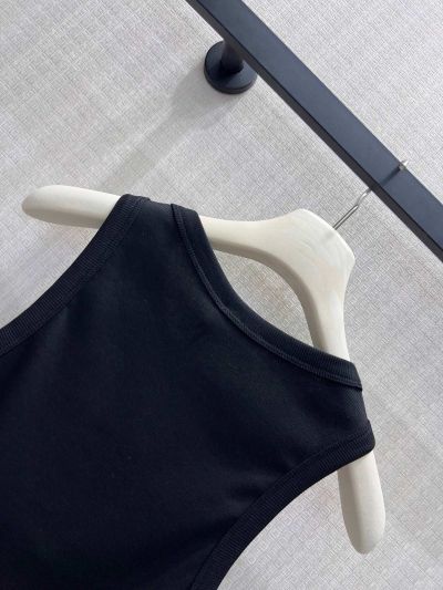 Celine Crew Neck Embroidered Shirt in Navy