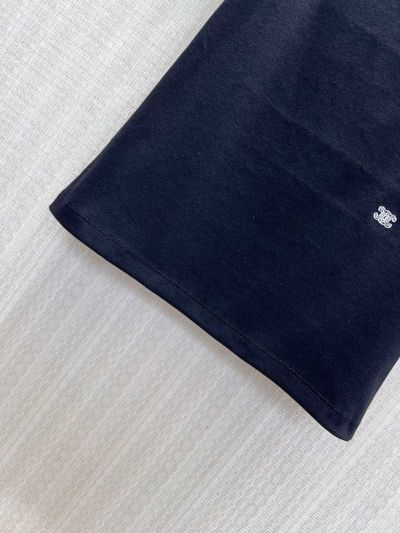 Celine Crew Neck Embroidered Shirt in Navy
