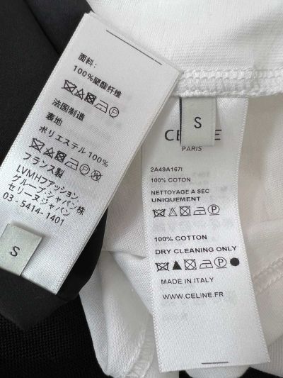 Celine Crew Neck Short Sleeve T-Shirt in White and Black