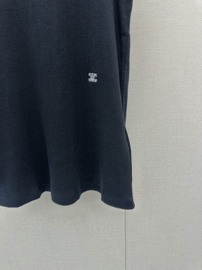Celine Crew Neck Sleeveless Top in Navy