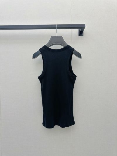 Celine Crew Neck Sleeveless Top in Navy
