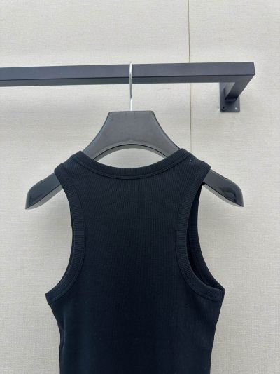 Celine Crew Neck Sleeveless Top in Navy