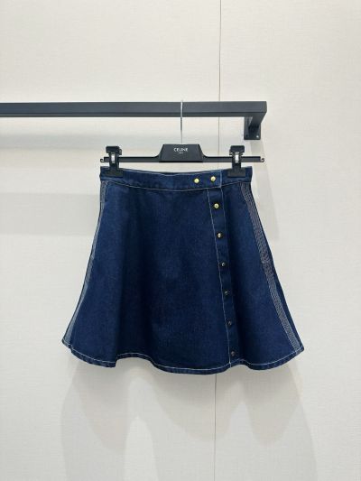 Celine Denim Contrast-Trim Shirt in Navy