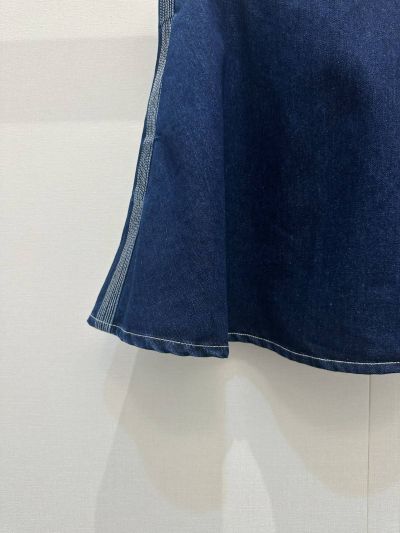 Celine Denim Contrast-Trim Shirt in Navy