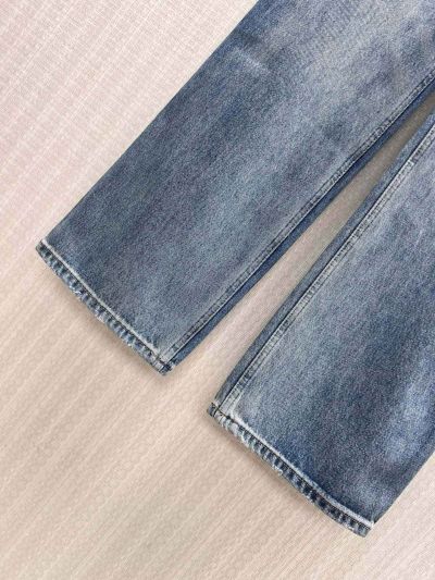 Celine Denim Wide-Leg Pants in Blue