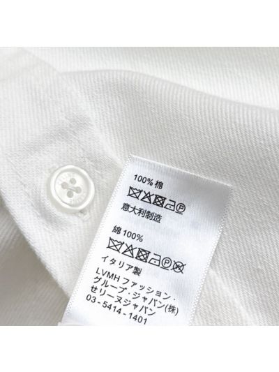 Celine Embroidered Denim Shirt in White