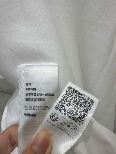 Celine Embroidered Long Sleeve Shirt in White