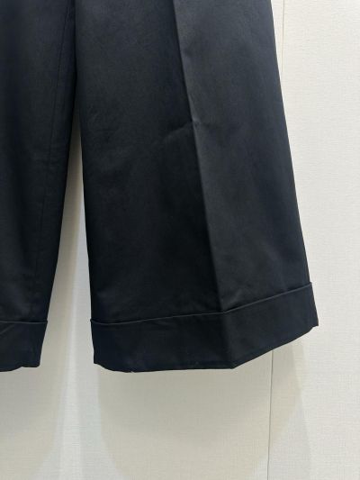 Celine Leather Wide-Leg Pants in Black