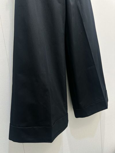 Celine Leather Wide-Leg Pants in Black