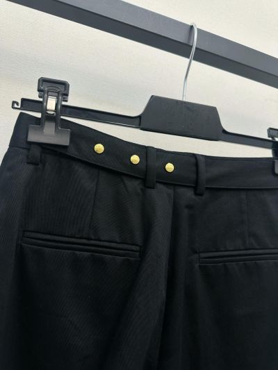 Celine Leather Wide-Leg Pants in Black