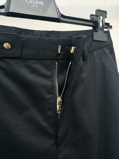 Celine Leather Wide-Leg Pants in Black