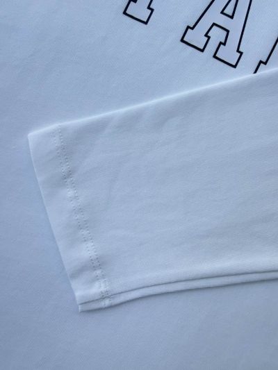 Celine Long Sleeve Crew Neck T-Shirt in White
