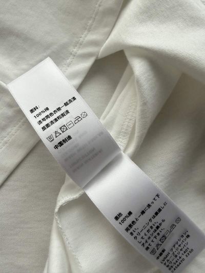 Celine Long Sleeve Ribbed Knit T-Shirt in White