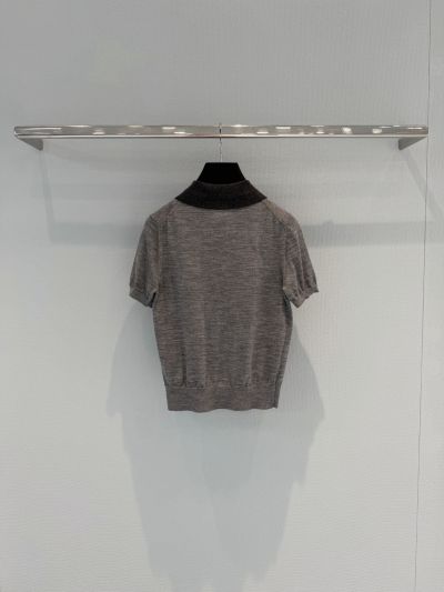 Celine Short Sleeve Embroidered Pants in Grey