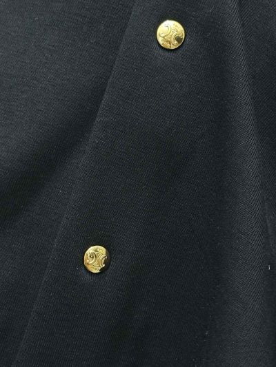 Celine Turn-Down Collar Long Sleeve Shirt in Black