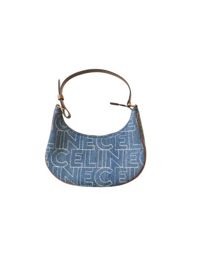Celine AVA Hobo Shoulder Bag with Celine All Over Print Blue Denim 193952 