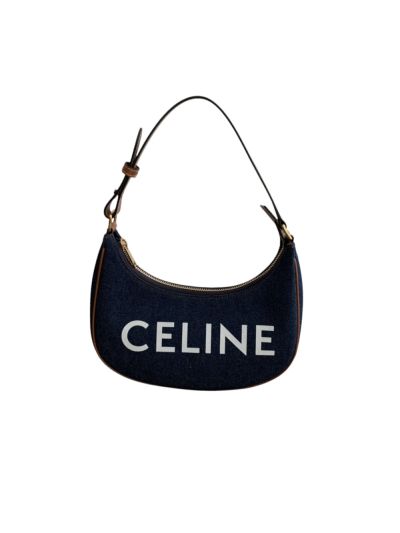 Celine Ava Hobo Shoulder Bag with Celine Print Denim Blue 193952 