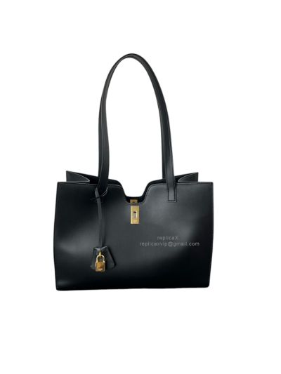 Celine Cabas 16 Black Smooth Calfskin Shoulder Tote Bag 112583 