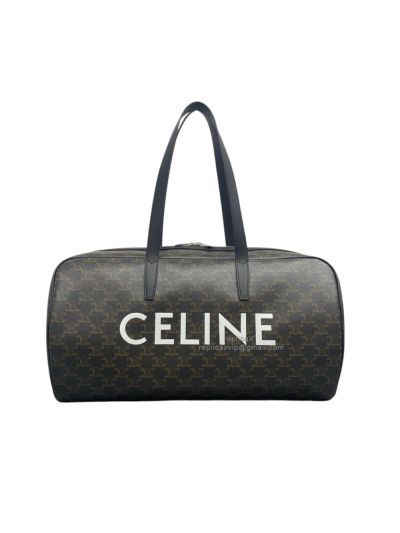 Celine Duffle Travel Bag Triomphe Canvas with Celine Print 113852 