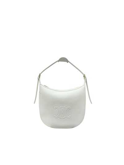 Celine Heloise Hobo Shoulder Bag White Supple Calfskin 114713 A60427 