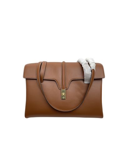 Celine Large Soft 16 Shoulder Bag Brown Smooth Calfskin 194043 