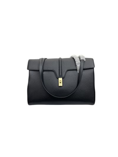 Celine Large Soft 16 Shoulder Bag Black Grained Calfskin 194043 