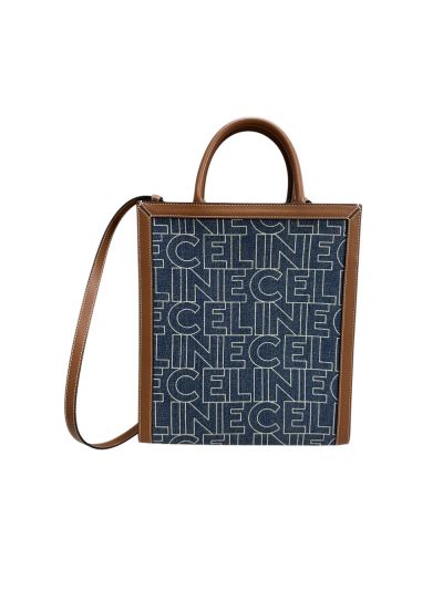 Celine Large Vertical Cabas Tote Shoulder Crossbody Bag Denim Blue 192082 
