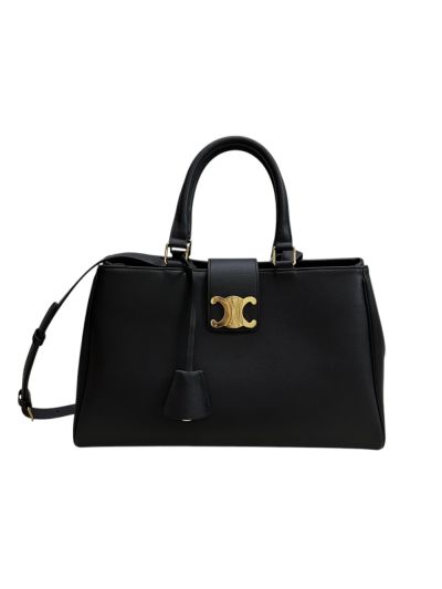 Celine Medium Appoline Supple Calfskin Shoulder Crossbody Bag Black 114963 