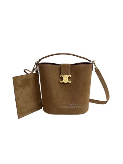Celine Medium Louise Shoulder Crossbody Brown Suede Leather 116613 
