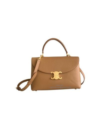 Celine Medium Nino Shoulder Crossbody Bag Brown Supple Calfskin 117523 