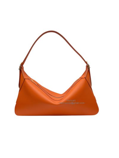 Celine Medium Romy Hobo Shoulder Bag Orange Supple Calfskin 197443 
