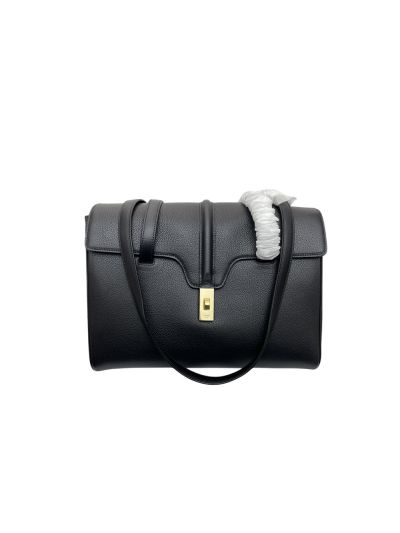 Celine Medium Soft 16 Shoulder Bag Black Grained Calfskin 195543 