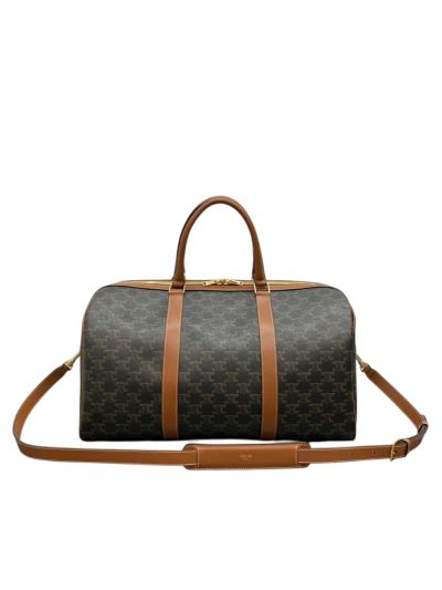 Celine Medium Travel Shoulder Crossbody Bag Brown Triomphe Canvas 190662 