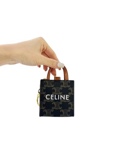 Celine Micro Vertical Cabas Charm Bag Triomphe Canvas