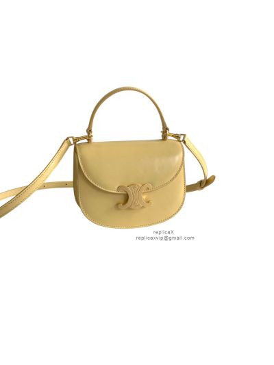 Celine Mini Besace Triomphe Shoulder Crossbody Bag Yellow 10L063 