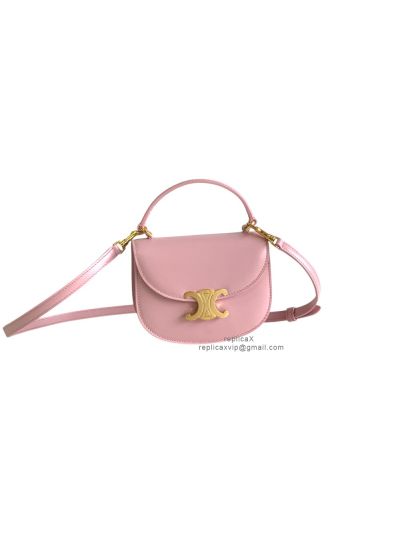 Celine Mini Besace Triomphe Shoulder Crossbody Bag Pink 10L063 