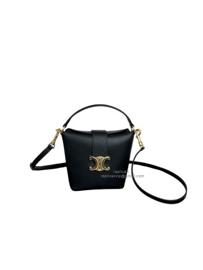 Celine Mini Bucket Shoulder Crossbody Bag Black Smooth Calfskin 10K943 