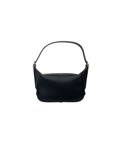 Celine Mini Romy Black Supple Calfskin Leather Hobo Shoulder Bag 10K123 