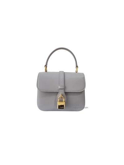 Celine Mini Tabou Shoulder Crossbody Bag with Padlock Gray Calfskin 10L343 