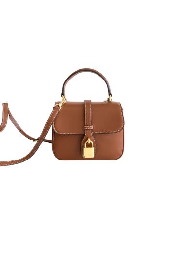 Celine Mini Tabou Shoulder Crossbody Bags with Padlock Brown Calfskin 10L343