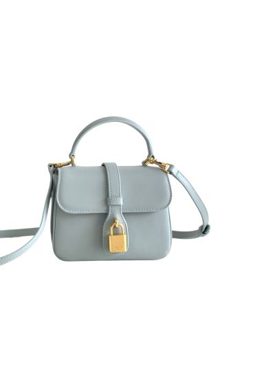 Celine Mini Tabou Shoulder Crossbody Bag with Padlock Light Blue Calfskin 10L343