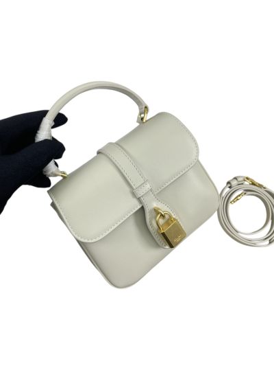 Celine Mini Tabou Shoulder Crossbody Bags with Padlock Off White Calfskin 10L343 