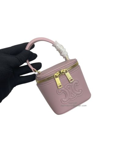 Celine Mini Vanity Case Shoulder Crossbody Bag  Pink Calfskin 10J763